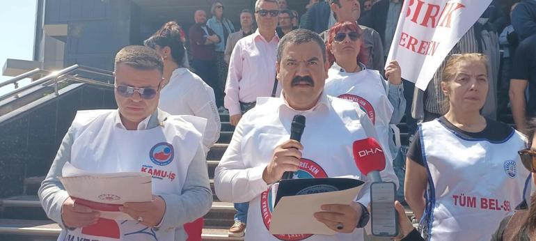 Buca Belediyesindeki memurların eylemi 6ncı gününde