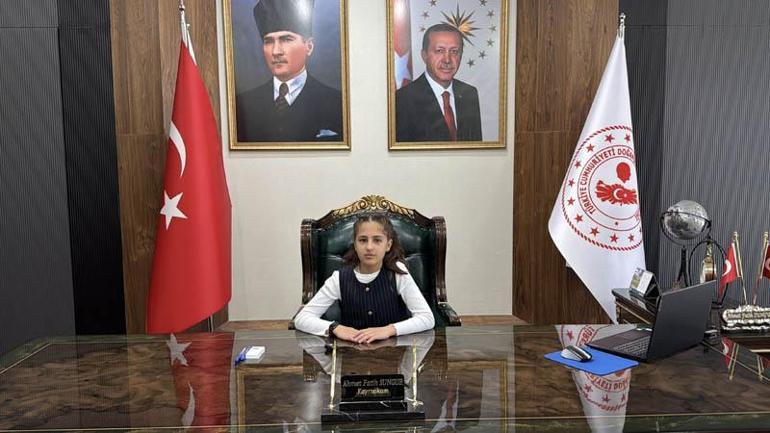 Kaymakam koltuğuna oturan Zeynep: Okullarımızda şiddetin gölgesi değil, sevginin ışığı olsun