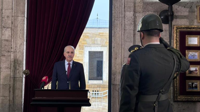TBMM Başkanı Kurtulmuş ve devlet erkanından Anıtkabire ziyaret