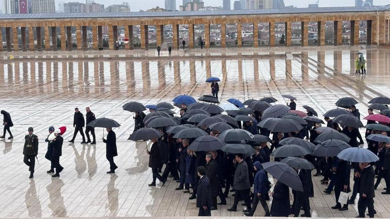 TBMM Başkanı Kurtulmuş ve devlet erkanından Anıtkabire ziyaret