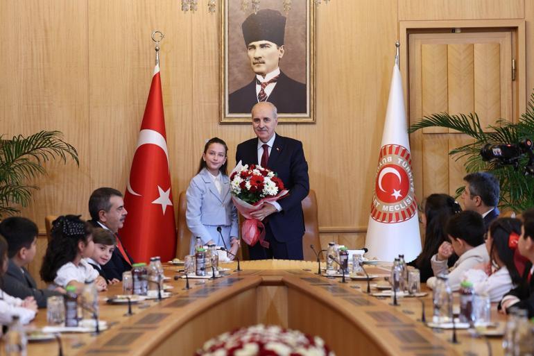 TBMM Başkanı Kurtulmuş, koltuğunu 6ncı sınıf öğrencisi İnciye devretti