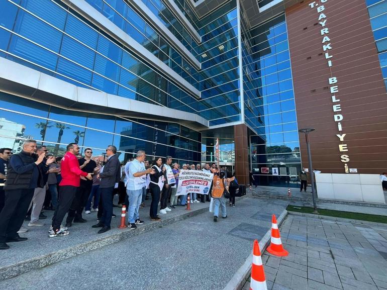 Bayraklı Belediyesinde memurlar eylemde