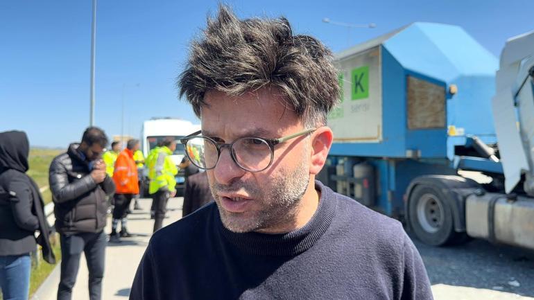 Çatalcada 3 aracın karıştığı zincirleme kaza; TIR şoförü ağır yaralandı