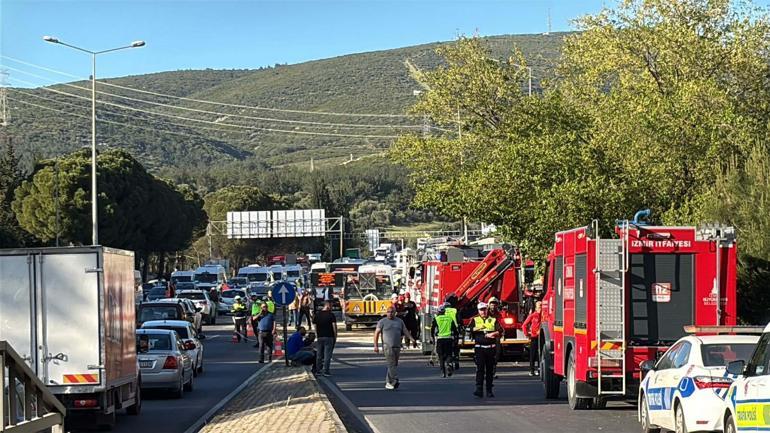 İzmirde freni boşalan TIR, 9 araca çarptı: 3 ölü, 1’i polis 4 yaralı