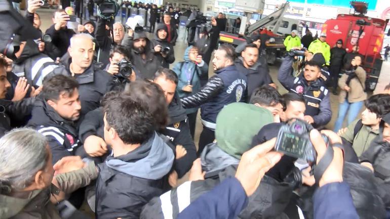 Mecidiyeköyde izinsiz gösteriye polis müdahale etti; gözaltılar var