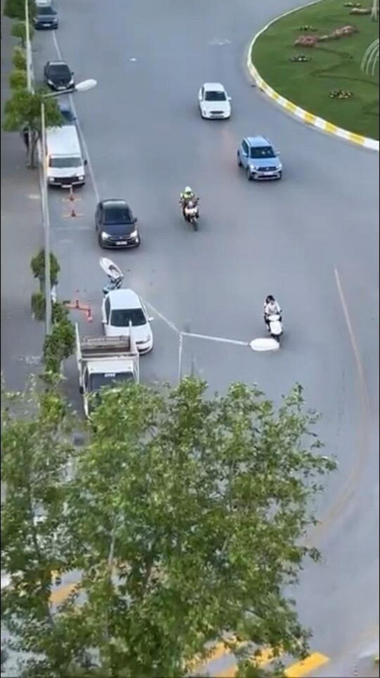 Kaçan motosiklet sürücüsü, kazadan sonra polise sarılıp ağladı