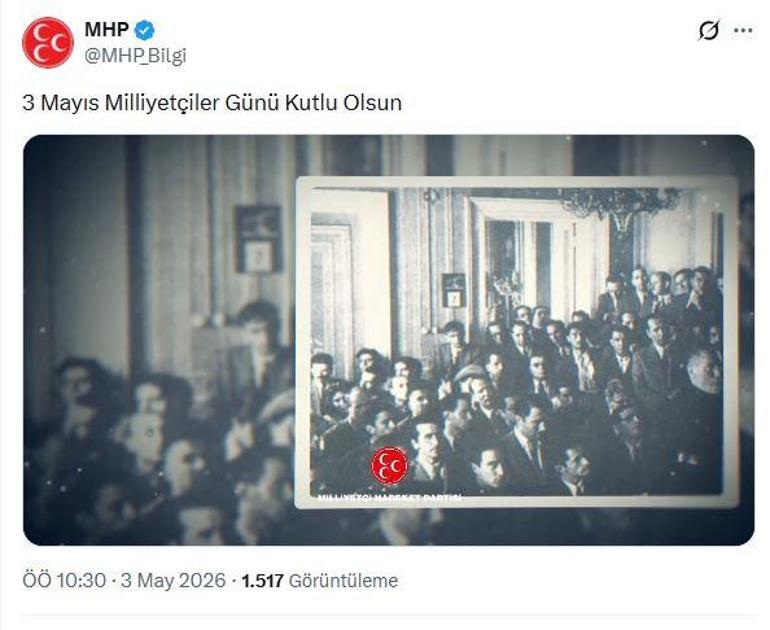 MHPden Milliyetçiler Günü paylaşımı