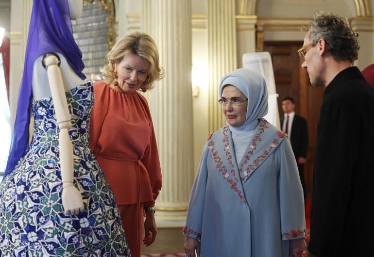 Emine Erdoğan, Belçika Kraliçesi Mathilde ile bir araya geldi