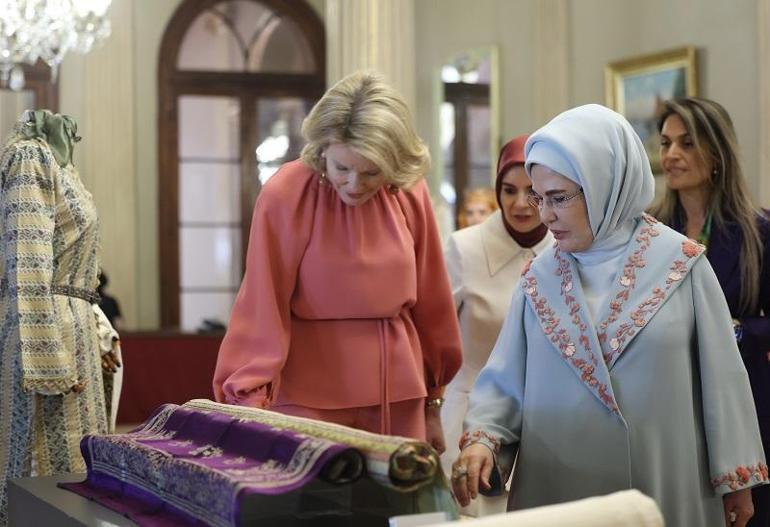 Emine Erdoğan, Belçika Kraliçesi Mathilde ile bir araya geldi