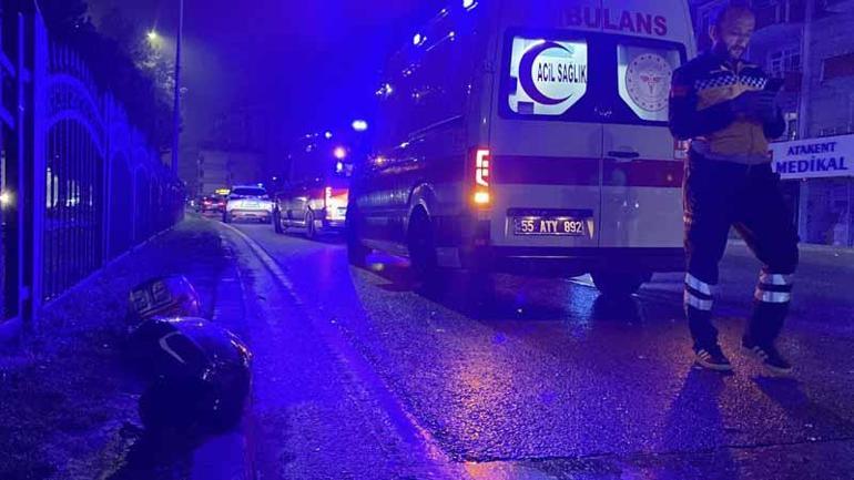 Devrilen motosikletteki 2 kişi yaralandı