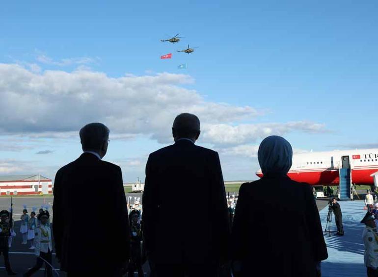 Cumhurbaşkanı Erdoğan, Kazakistanda resmi t&ouml;renle karşılandı