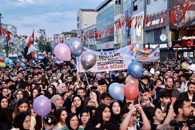Sultanbeylide kanseri yenen Zeyd için gökyüzüne balon bırakıldı