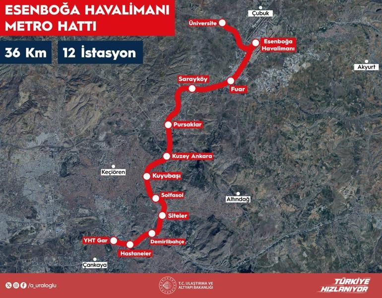 Bakan Uraloğlu: Esenboğa Havalimanı metrosunun ihalesini 30 Haziran’da gerçekleştireceğiz