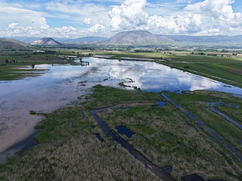 Tokattaki tahliye suları, Kaz Gölünün su seviyesini artırdı