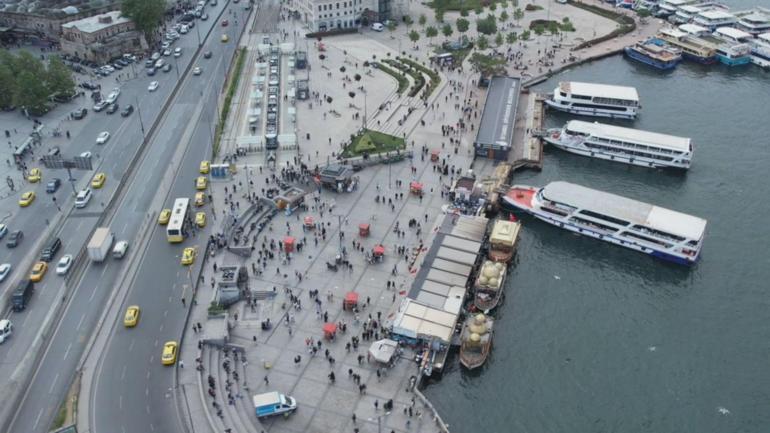 Kurban Bayramı öncesi Eminönü havadan görüntülendi