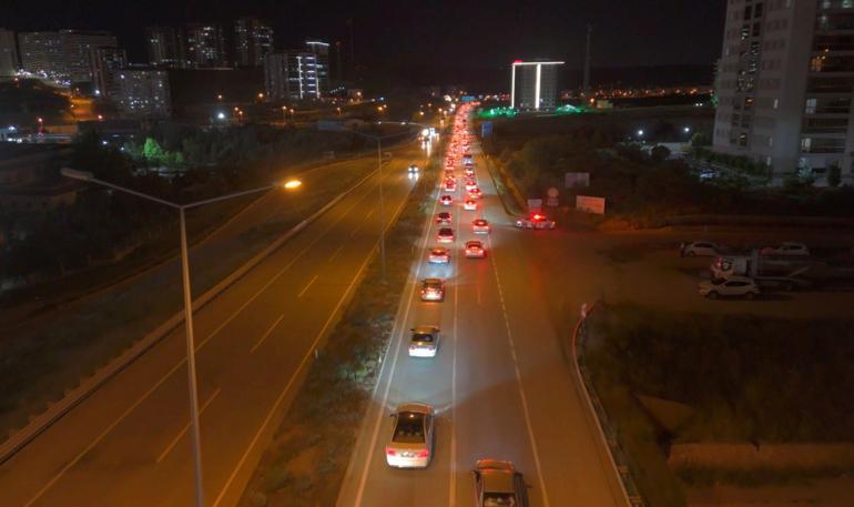 ‘Kilit Kavşak’ Kırıkkale’de bayram dönüş trafiği dron ile görüntülendi
