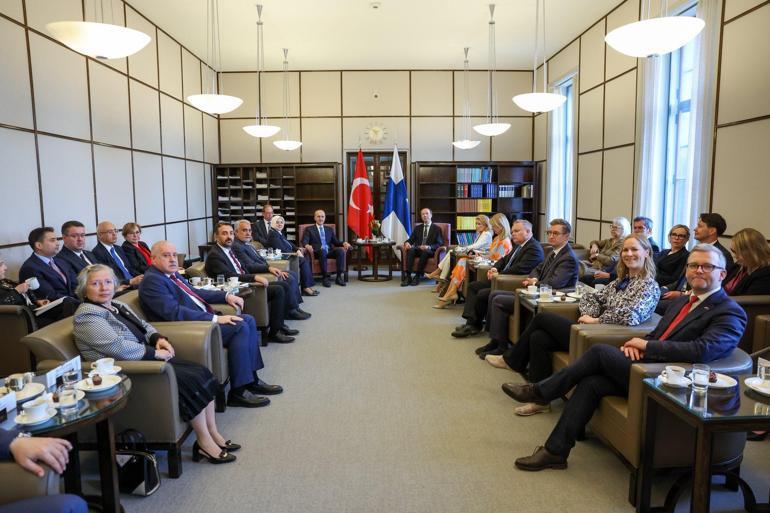 TBMM Başkanı Kurtulmuş, Finlandiya Parlamentosu Başkanı Halla-Aho ile görüştü