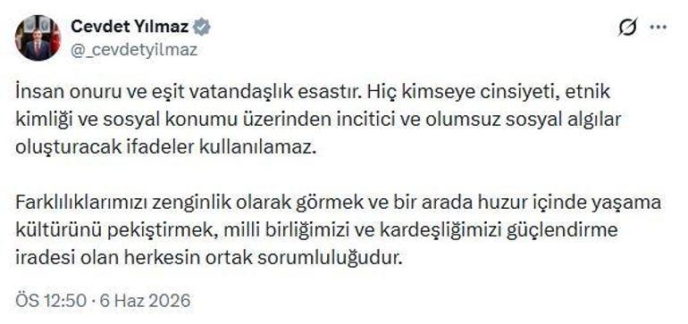 Cevdet Yılmaz: İnsan onuru ve eşit vatandaşlık esastır