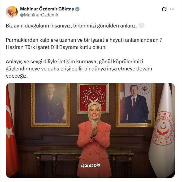 Bakan Göktaştan Türk İşaret Dili Bayramı mesajı