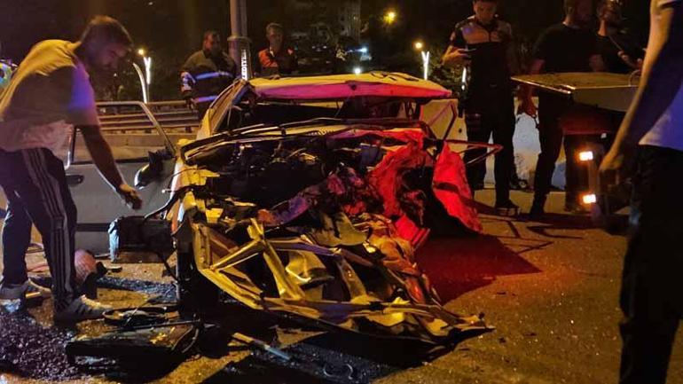 Otomobil, beton bariyere ve otomobile çarpıp takla attı: 1 yaralı