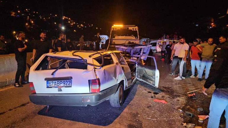 Otomobil, beton bariyere ve otomobile çarpıp takla attı: 1 yaralı