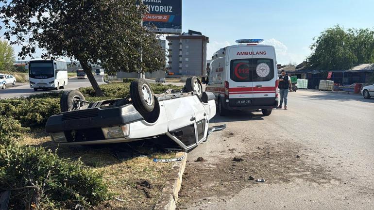 Eskişehirde otomobil takla atı: 2 yaralı