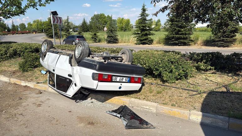 Eskişehirde otomobil takla atı: 2 yaralı