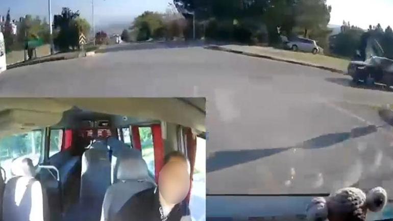 Savcı ile minübüs şoförünün trafikteki tartışması kamerada