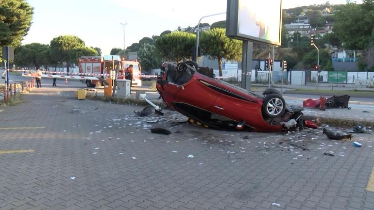 Kartal’da takla atan otomobilin sürücüsü yaralandı
