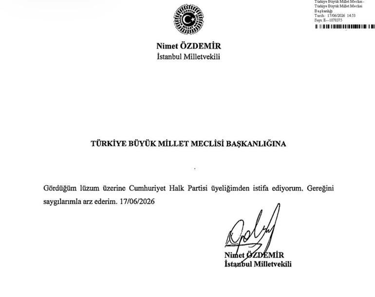 CHP İstanbul Milletvekili Nimet Özdemir partisinden istifa etti