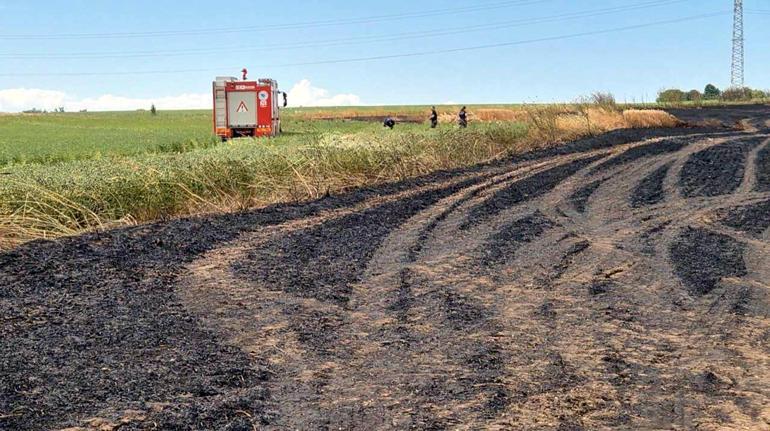 Tekirdağda 100 dekar buğday tarlası yandı