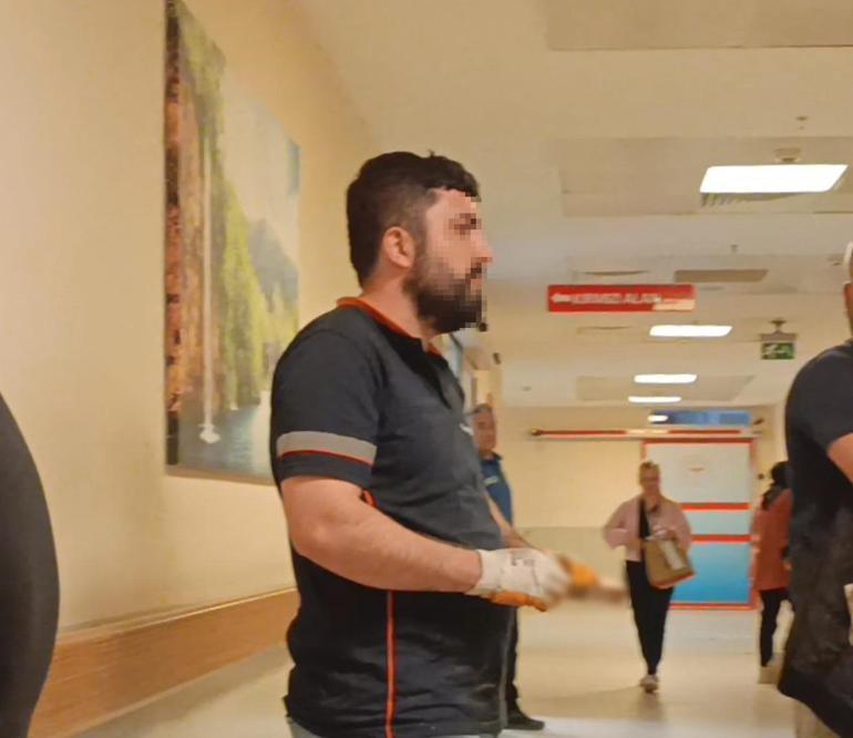 Eline saplanan çivili tahtayla hastaneye gitti
