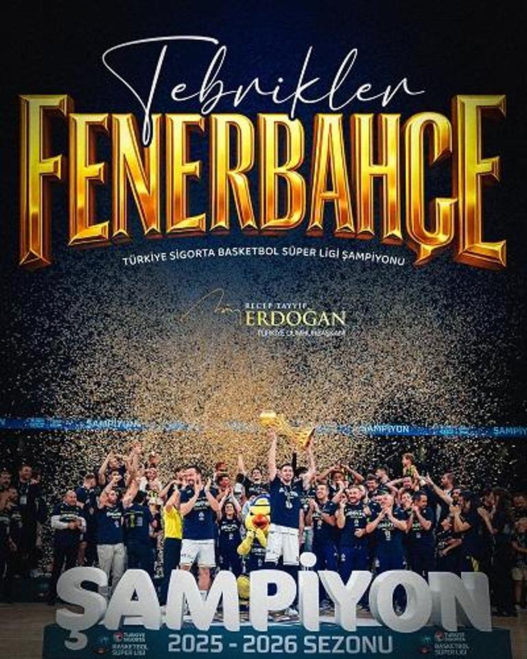 Cumhurbaşkanı Erdoğan’dan Fenerbahçe’ye tebrik mesajı