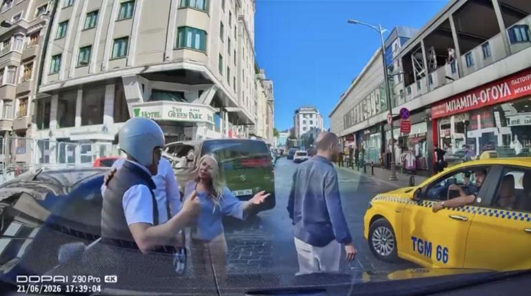 Beyoğlu’nda yol verme tartışmasında Boksörüm çeneni kırarım sözleriyle tehdit etti