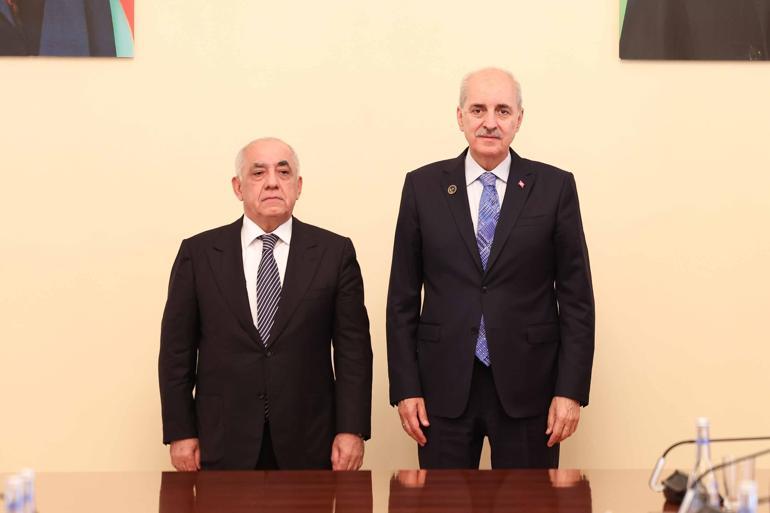 TBMM Başkanı Kurtulmuş, Azerbaycan Başbakanı Esedov ile görüştü