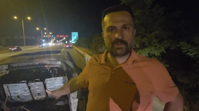 Çatalcada yanan elektrikli otomobilin sürücüsü: Ailemi bir buçuk dakika arayla kurtardım