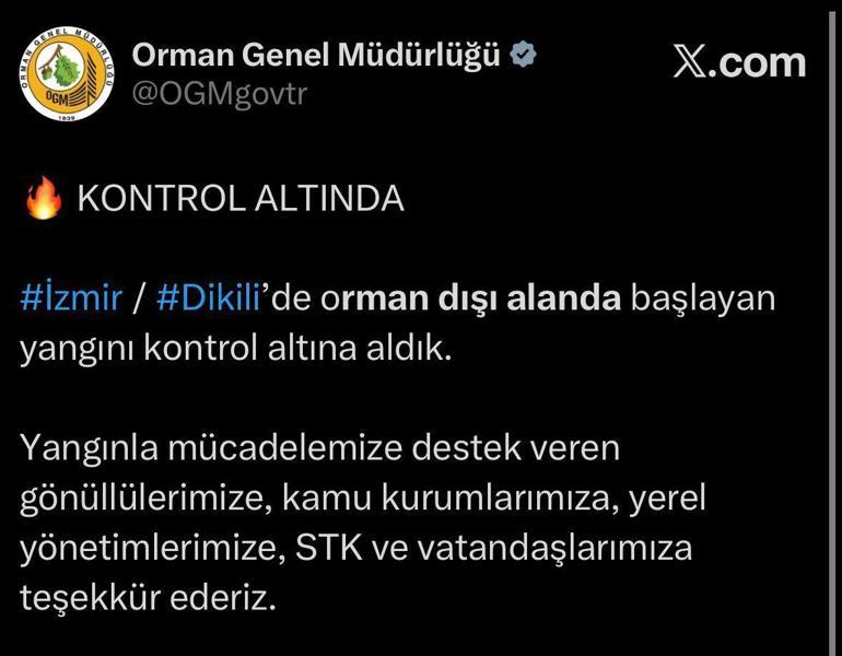 İzmirde maki yangını