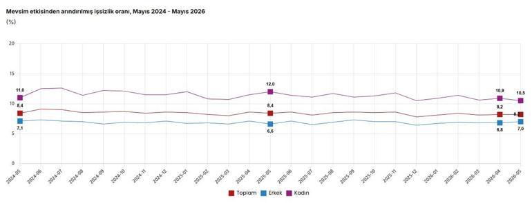 TÜİK: İşsizlik oranı mayısta yüzde 8,2 oldu