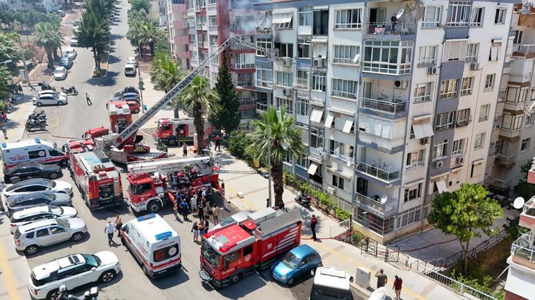 İzmirde 7 katlı binada korkutan yangın; 6 kişi dumandan etkilendi