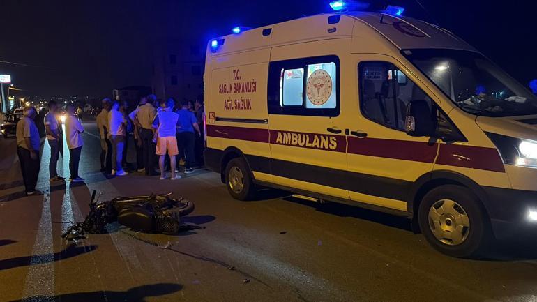 Osmaniye’de elektrikli bisiklet ile otomobilin çarpışması kamerada; 1 yaralı