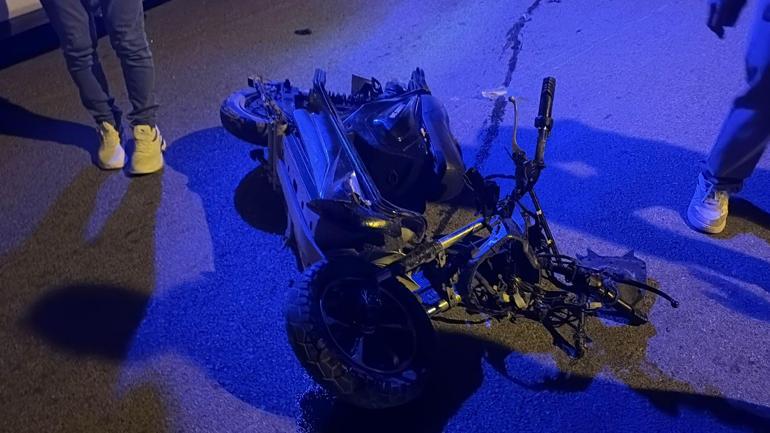 Osmaniye’de elektrikli bisiklet ile otomobilin çarpışması kamerada; 1 yaralı