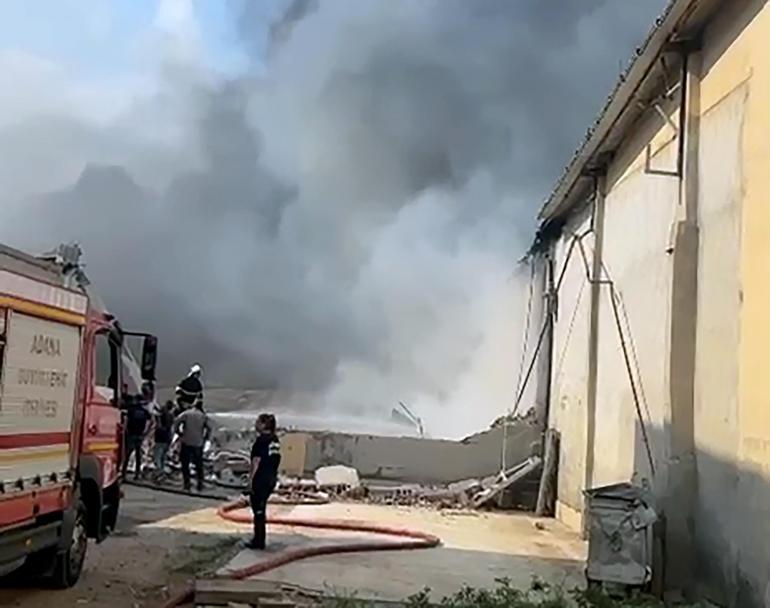Narenciye paketleme tesisinde yangın