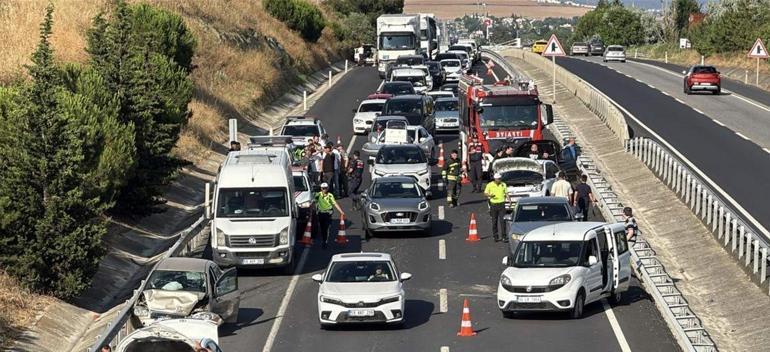 Tekirdağda 7 aracın karıştığı zincirleme kaza; 1 yaralı