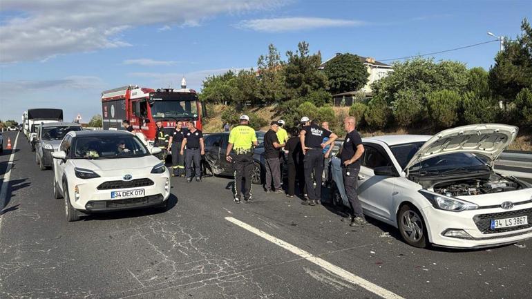 Tekirdağda 7 aracın karıştığı zincirleme kaza; 1 yaralı
