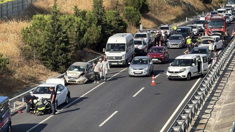 Tekirdağda 7 aracın karıştığı zincirleme kaza; 1 yaralı