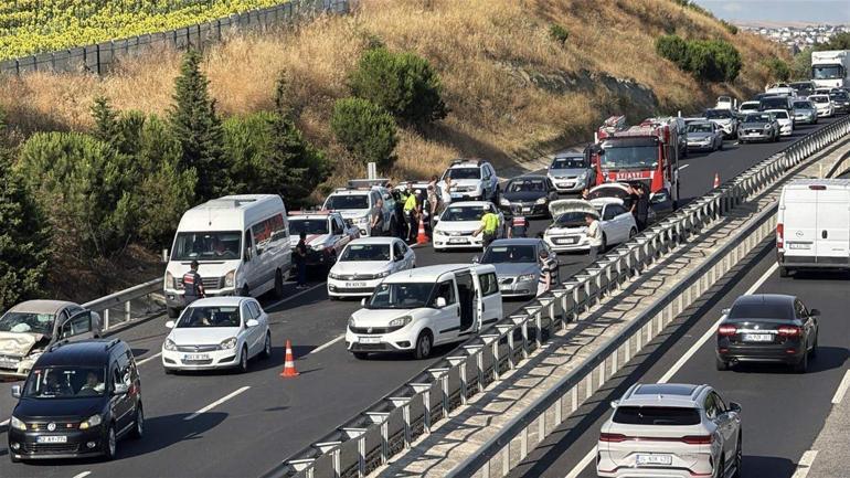 Tekirdağda 7 aracın karıştığı zincirleme kaza; 1 yaralı