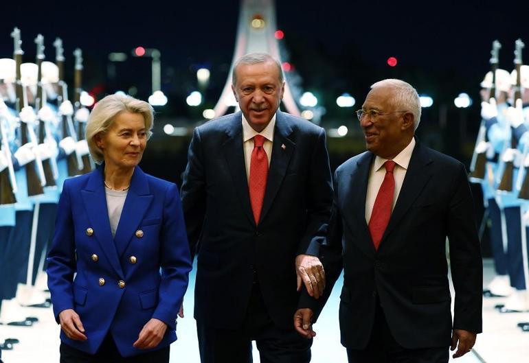 Cumhurbaşkanı Erdoğan, AB Konseyi Başkanı Costa ve AB Komisyonu Başkanı von der Leyeni kabul etti