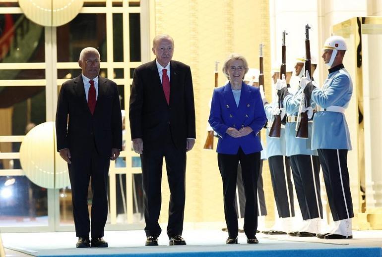 Cumhurbaşkanı Erdoğan, AB Konseyi Başkanı Costa ve AB Komisyonu Başkanı von der Leyeni kabul etti