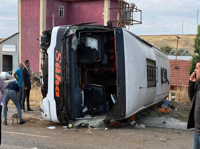 Kırıkkalede 1 kişinin öldüğü otobüs kazasının görüntüleri ortaya çıktı