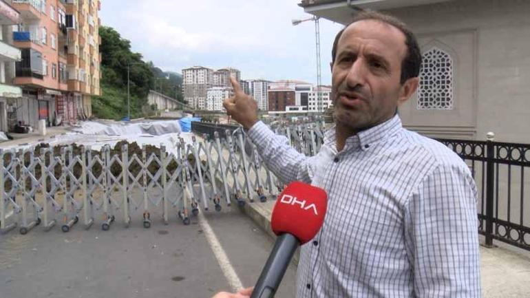 Rize’de çöken yolda önlem
